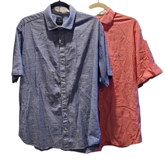 Tailorbyrd Bundle Of Two Short Sleeve Button Down Cotton Blend Shirts Size XL - Picture 2 of 6